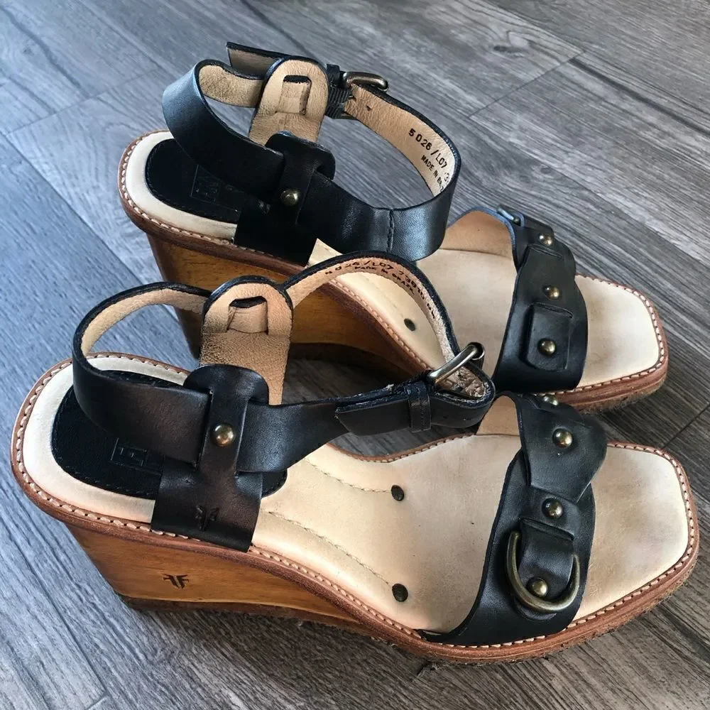 Frye leather wood